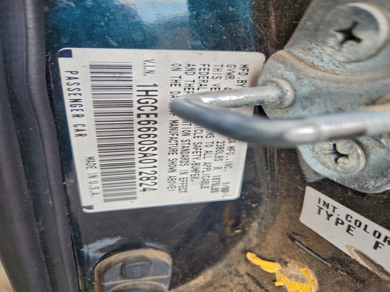 1995 Honda Accord VIN 1HGCE6660SA012824 photo 12