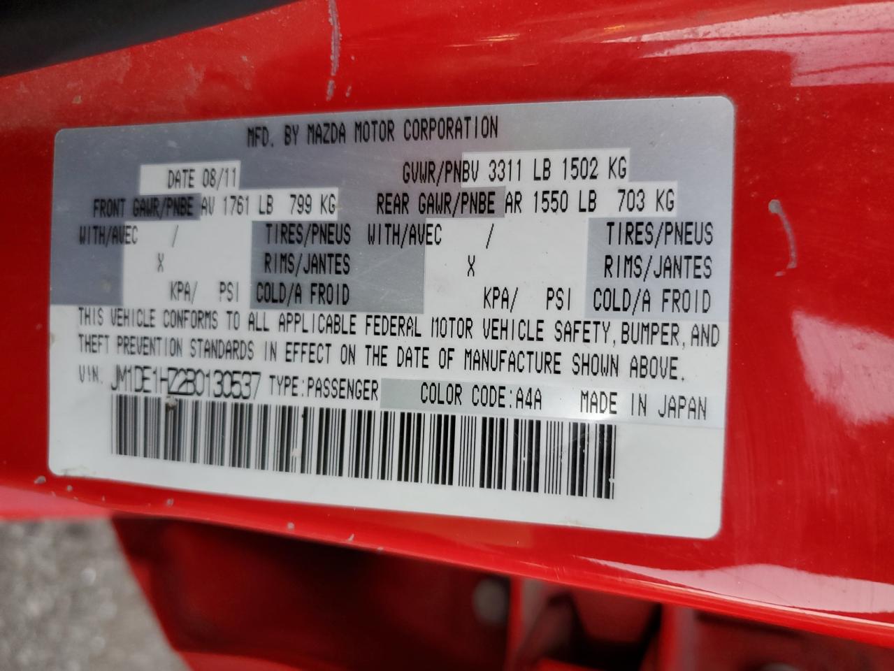 2011 Mazda 2 VIN JM1DE1HZ2B0130537 photo 12