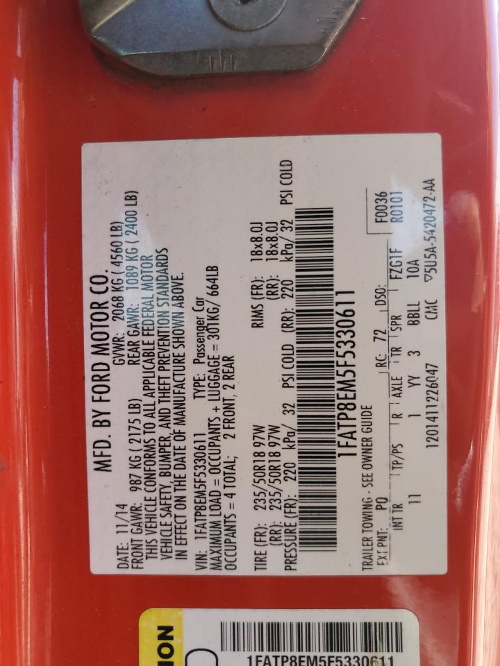 2015 Ford All models VIN 1FATP8EM5F5330611 photo 12