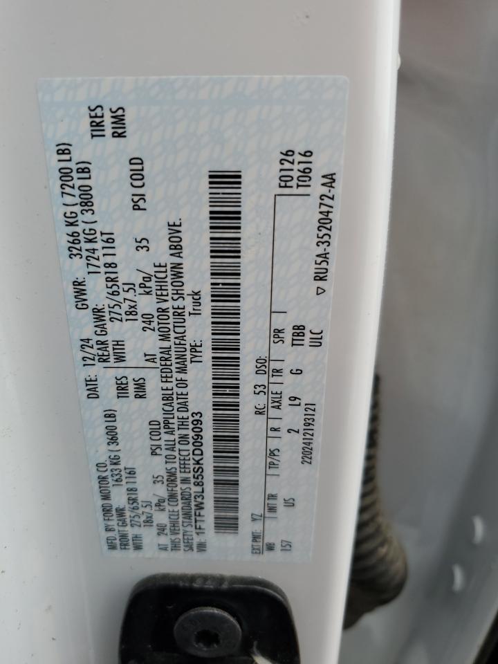 2025 FORD All models VIN 1FTFW3L85SKD09093 photo 12
