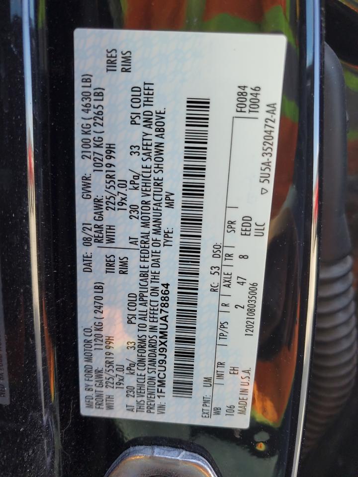 2021 Ford Escape VIN 1FMCU9J9XMUA78864 photo 12