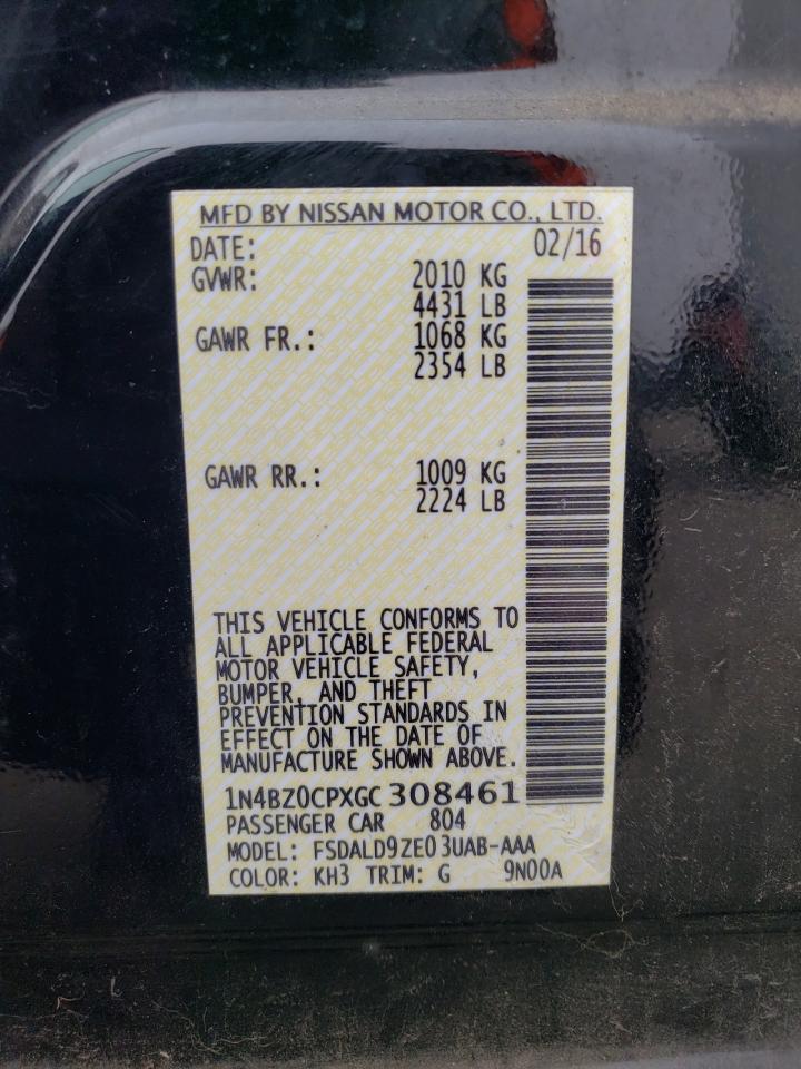 2016 Nissan Leaf VIN 1N4BZ0CPXGC308461 photo 12