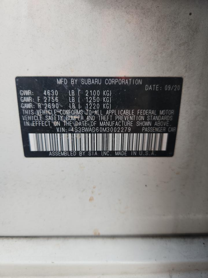 2021 Subaru LEGACY VIN 4S3BWAD60M3002279 photo 12