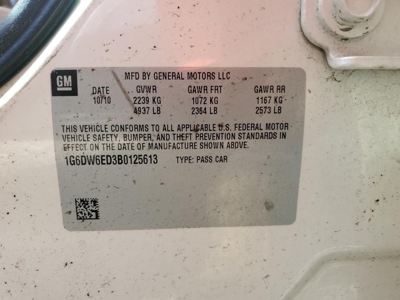 2011 Cadillac Sts VIN 1G6DW6ED3B0125613 photo 12