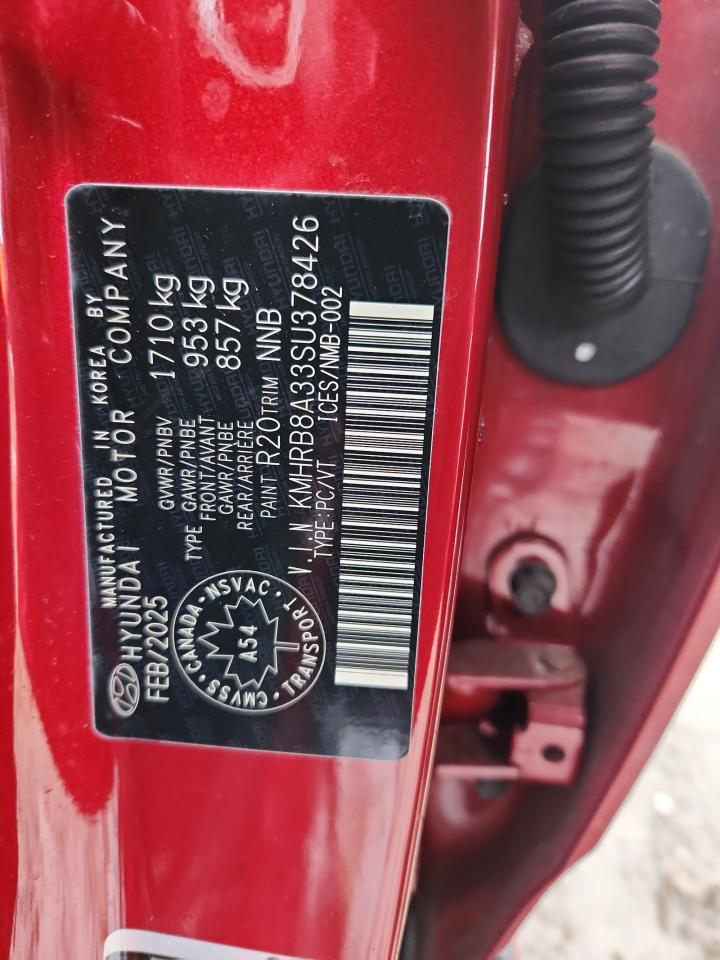 2025 Hyundai Venue VIN KMHRB8A33SU378426 photo 12
