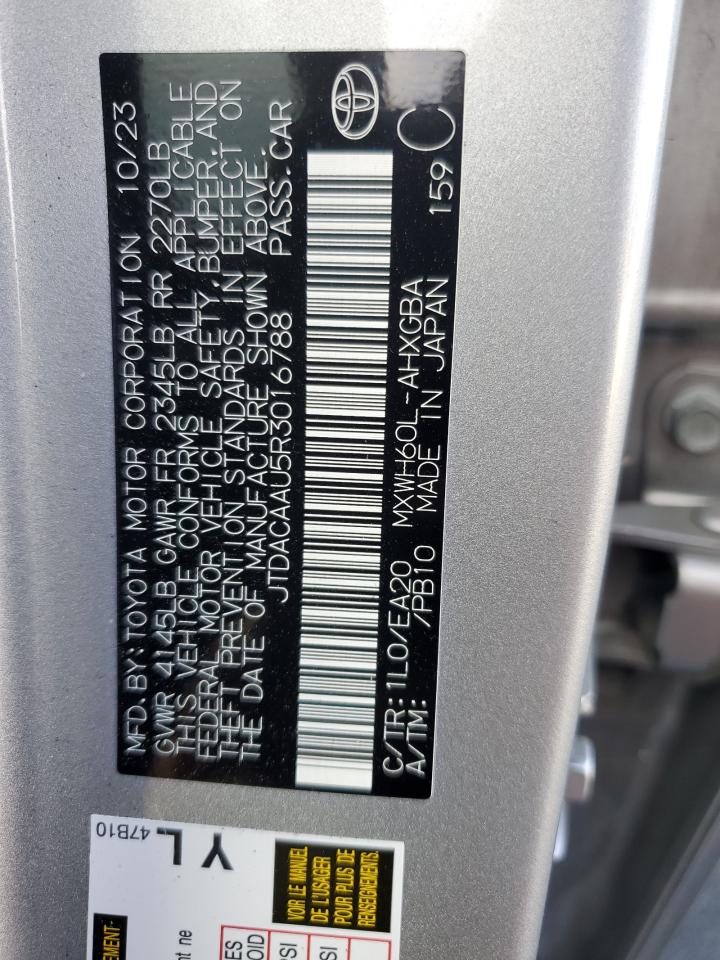 2024 Toyota Prius VIN JTDACAAU5R3016788 photo 12