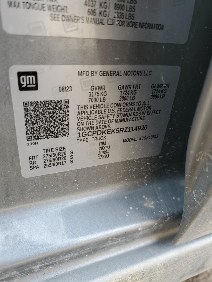 2024 Chevrolet All models VIN 1GCPDKEK5RZ114920 photo 12