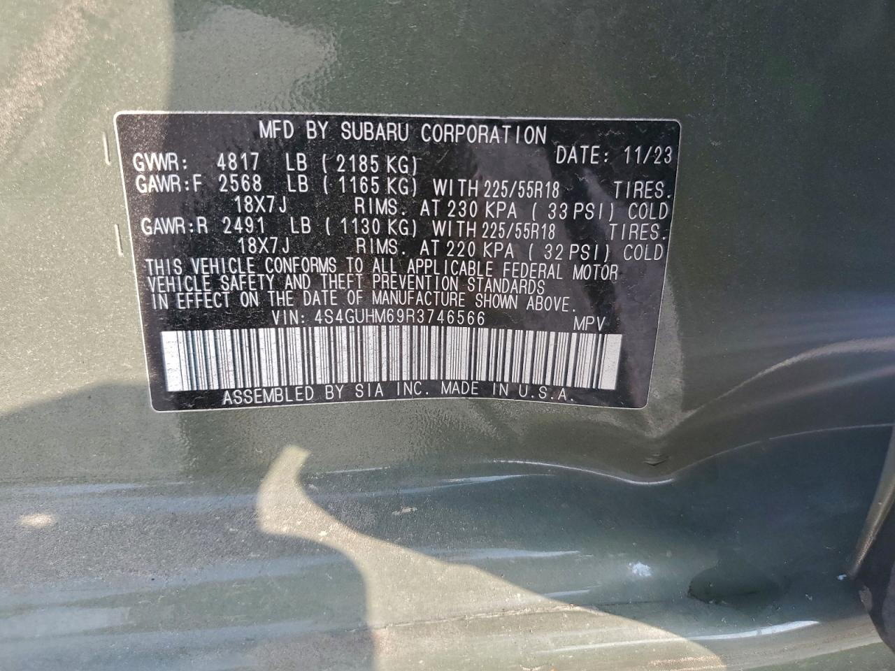 2024 Subaru Crosstrek VIN 4S4GUHM69R3746566 photo 12