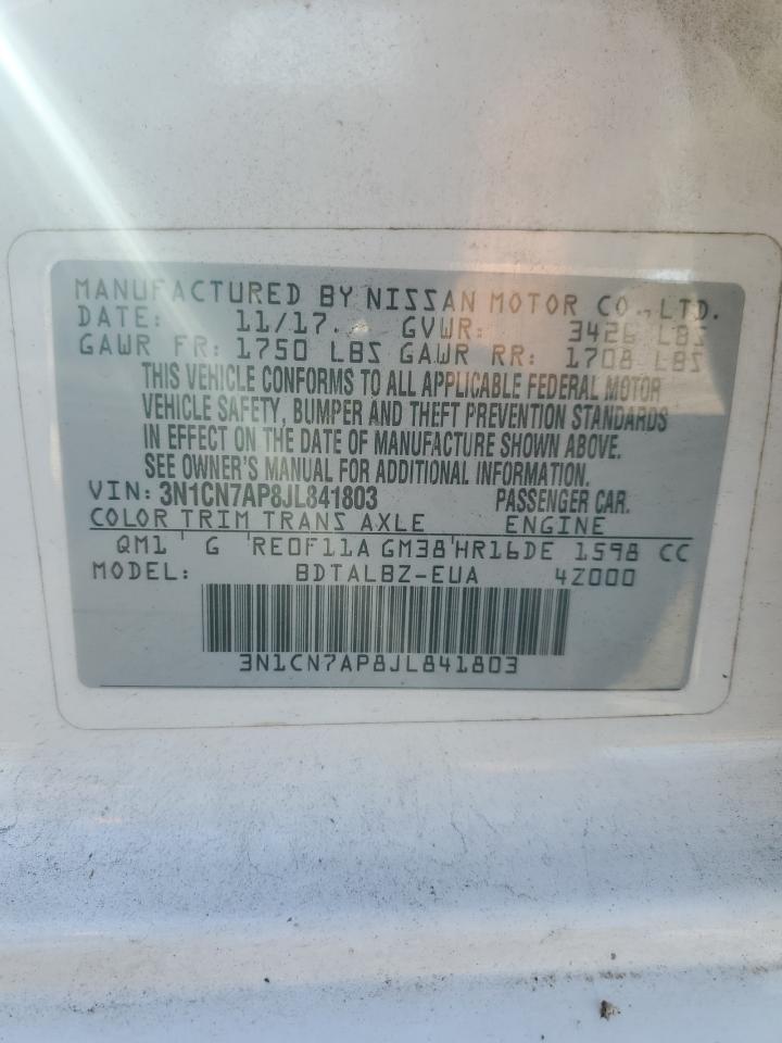 2018 Nissan Versa VIN 3N1CN7AP8JL841803 photo 12