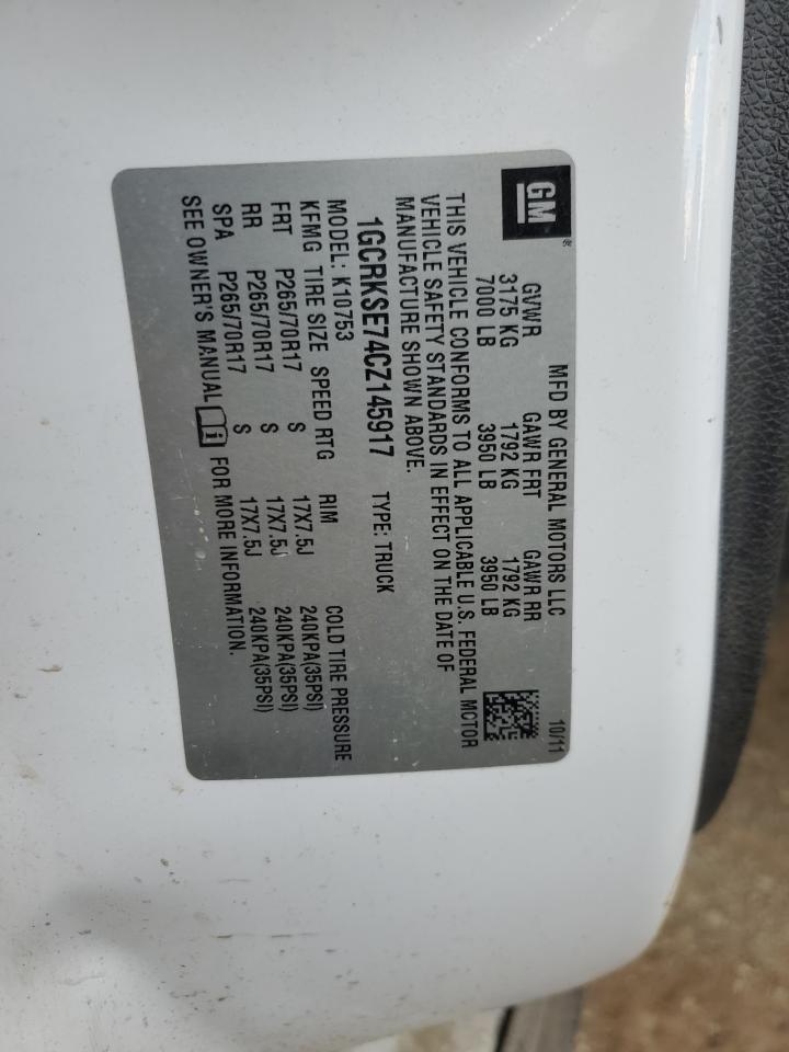 2012 Chevrolet All models VIN 1GCRKSE74CZ145917 photo 12