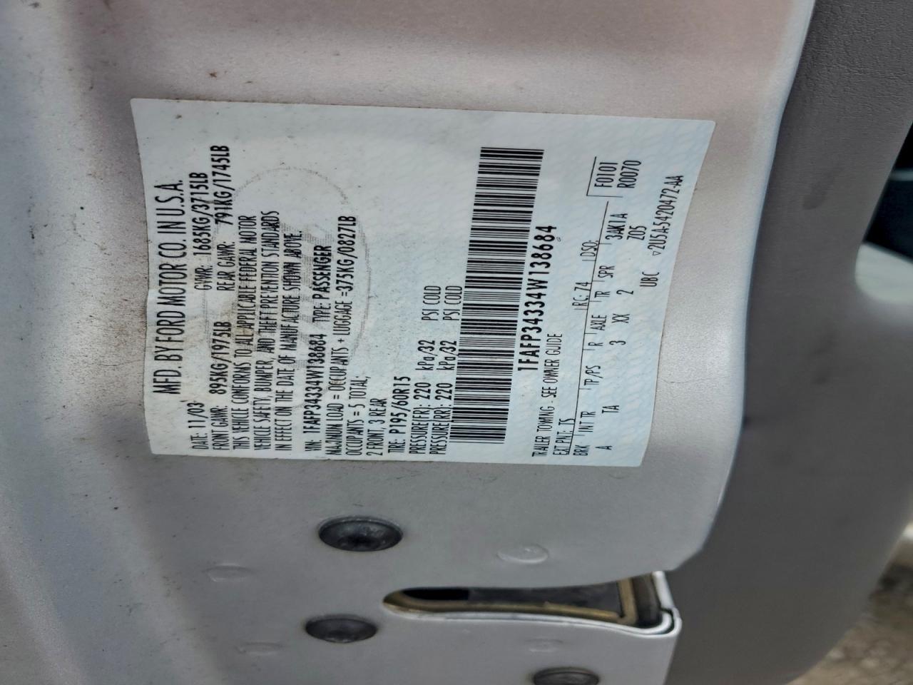 2004 Ford Focus VIN 1FAFP34334W138684 photo 12
