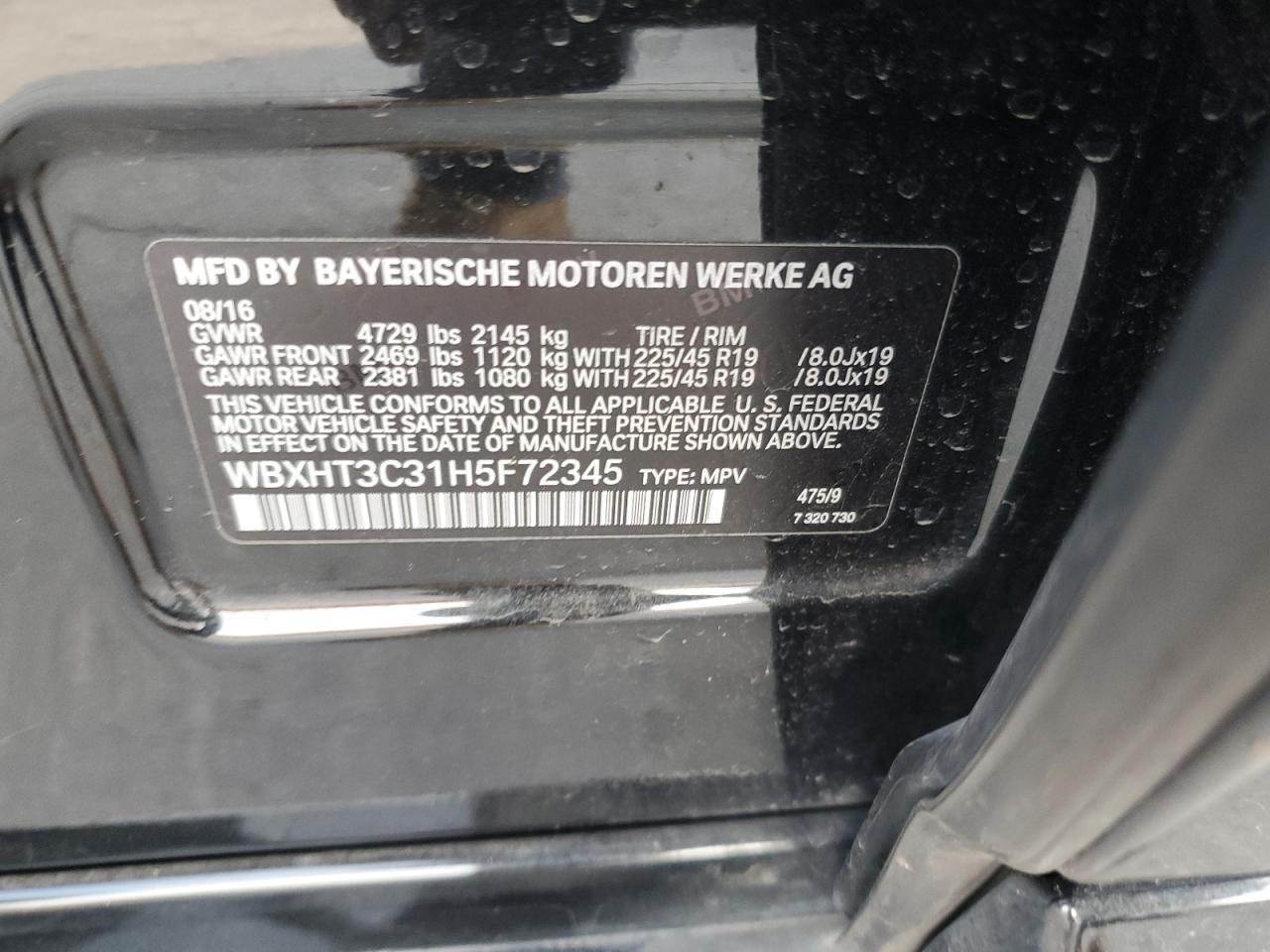 2017 BMW X1 VIN WBXHT3C31H5F72345 photo 12