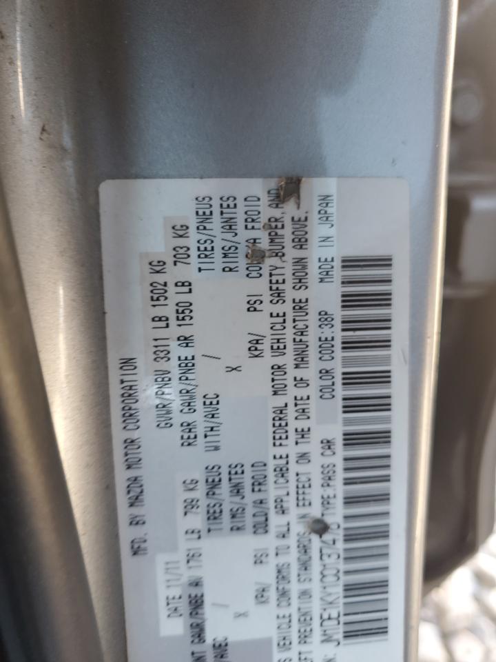 2012 MAZDA 2 VIN JM1DE1KY1C0137478 photo 12