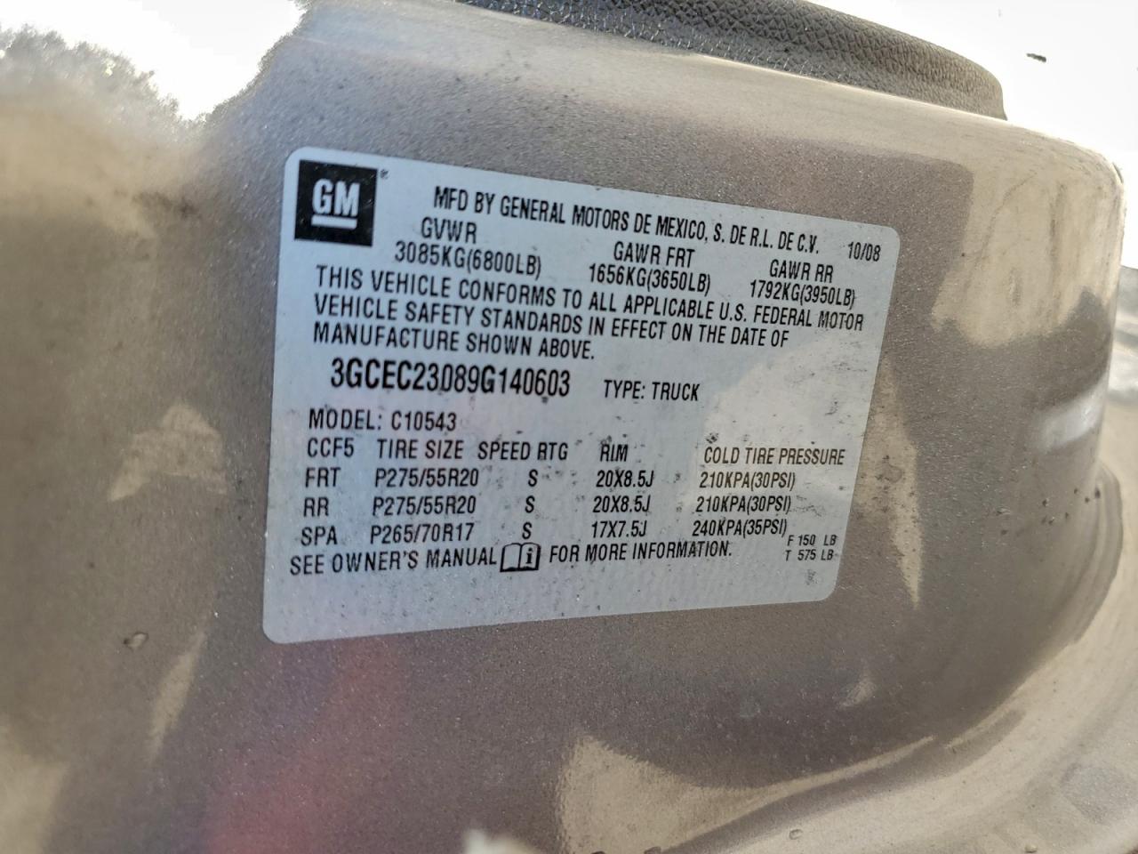 2009 Chevrolet All models VIN 3GCEC23089G140603 photo 12
