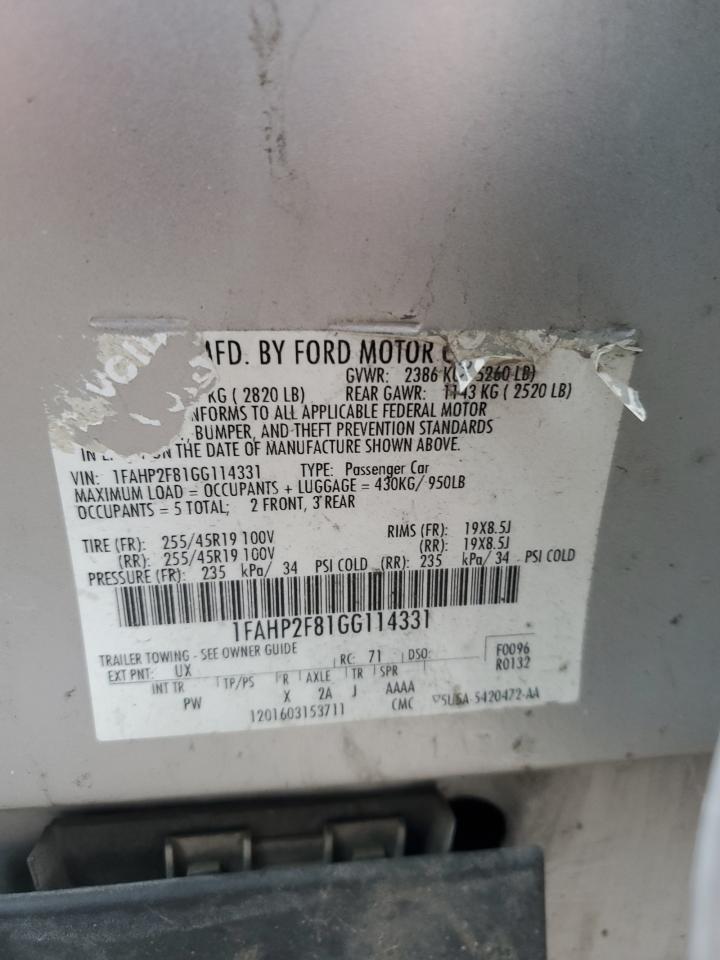 2016 Ford Taurus VIN 1FAHP2F81GG114331 photo 12