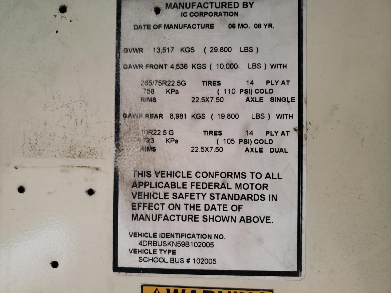 2009 Ic All models VIN 4DRBUSKN59B102005 photo 10