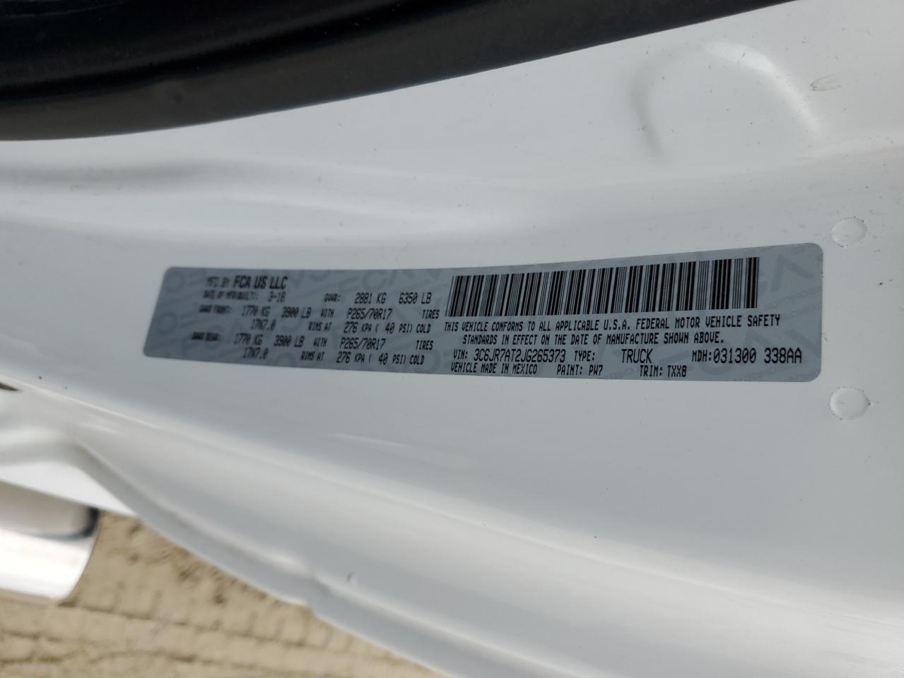 2018 RAM 1500 VIN 3C6JR7AT2JG265373 photo 12