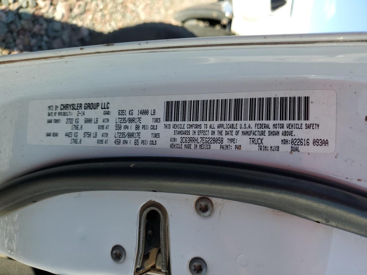 2014 RAM 3500 VIN 3C63RRHL7EG228058 photo 12