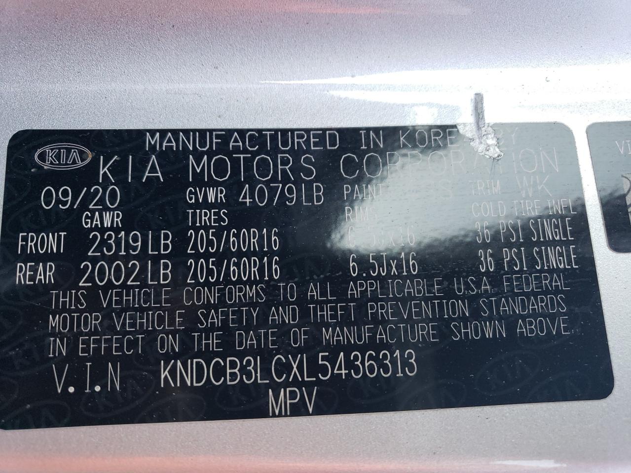 2020 KIA Niro VIN KNDCB3LCXL5436313 photo 12