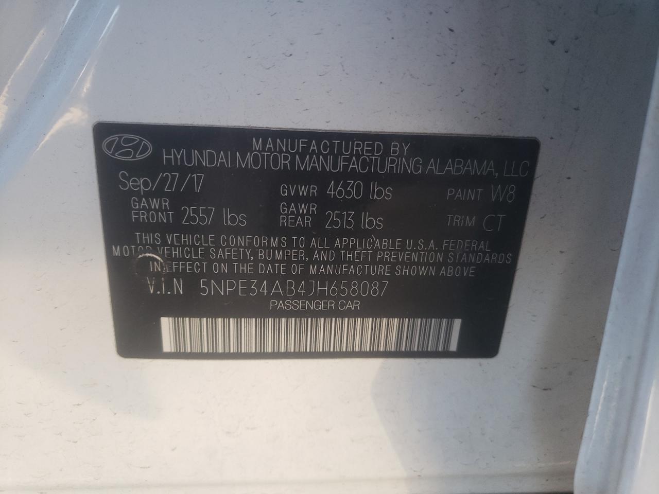 2018 HYUNDAI Sonata VIN 5NPE34AB4JH658087 photo 12