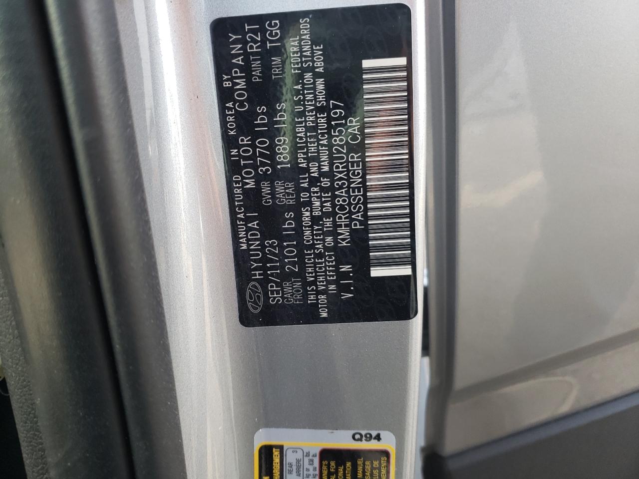 2024 HYUNDAI Venue VIN KMHRC8A3XRU285197 photo 12