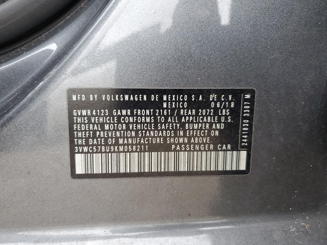 2019 VOLKSWAGEN Jetta s VIN 3VWC57BU9KM058211 photo 12