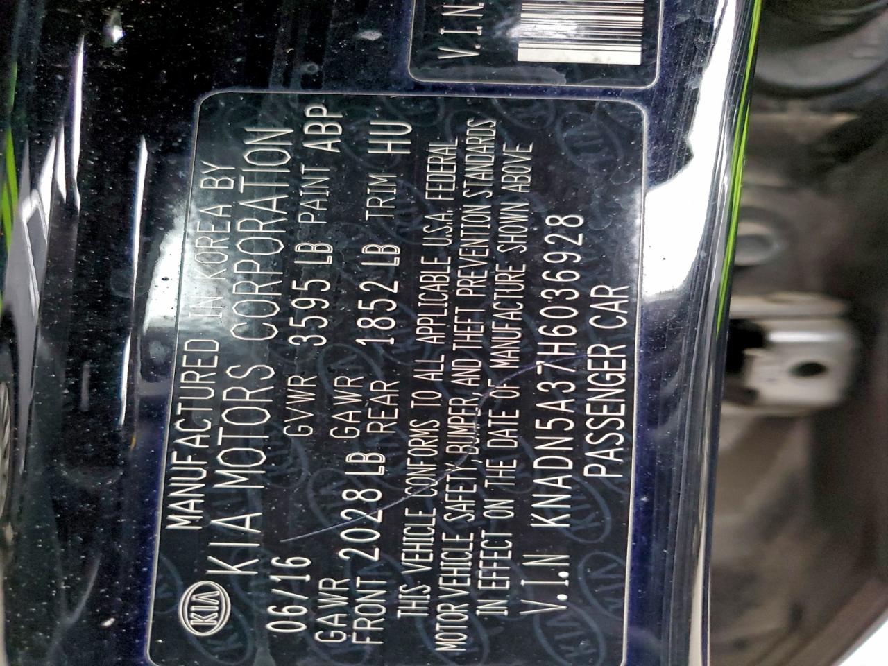 2017 Kia Rio VIN KNADN5A37H6036928 photo 12