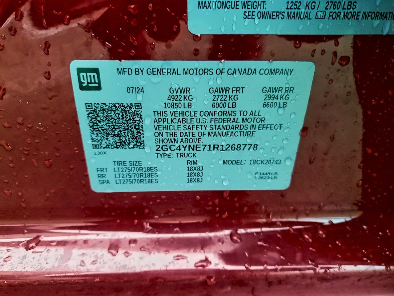 2024 Chevrolet All models VIN 2GC4YNE71R1268778 photo 12
