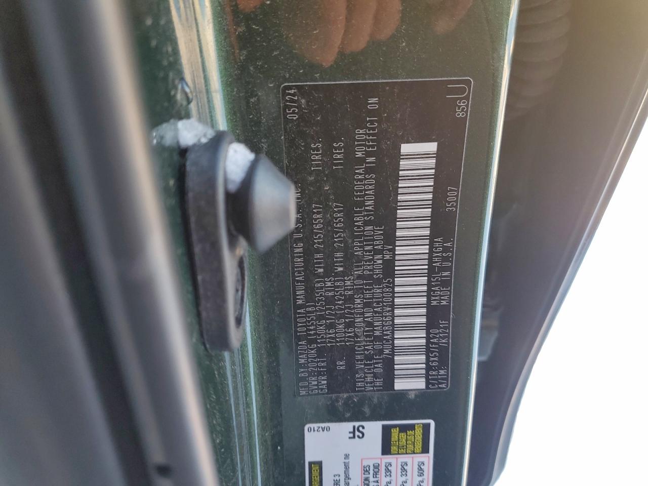2024 Toyota Corolla cr VIN 7MUCAABG6RV100825 photo 12