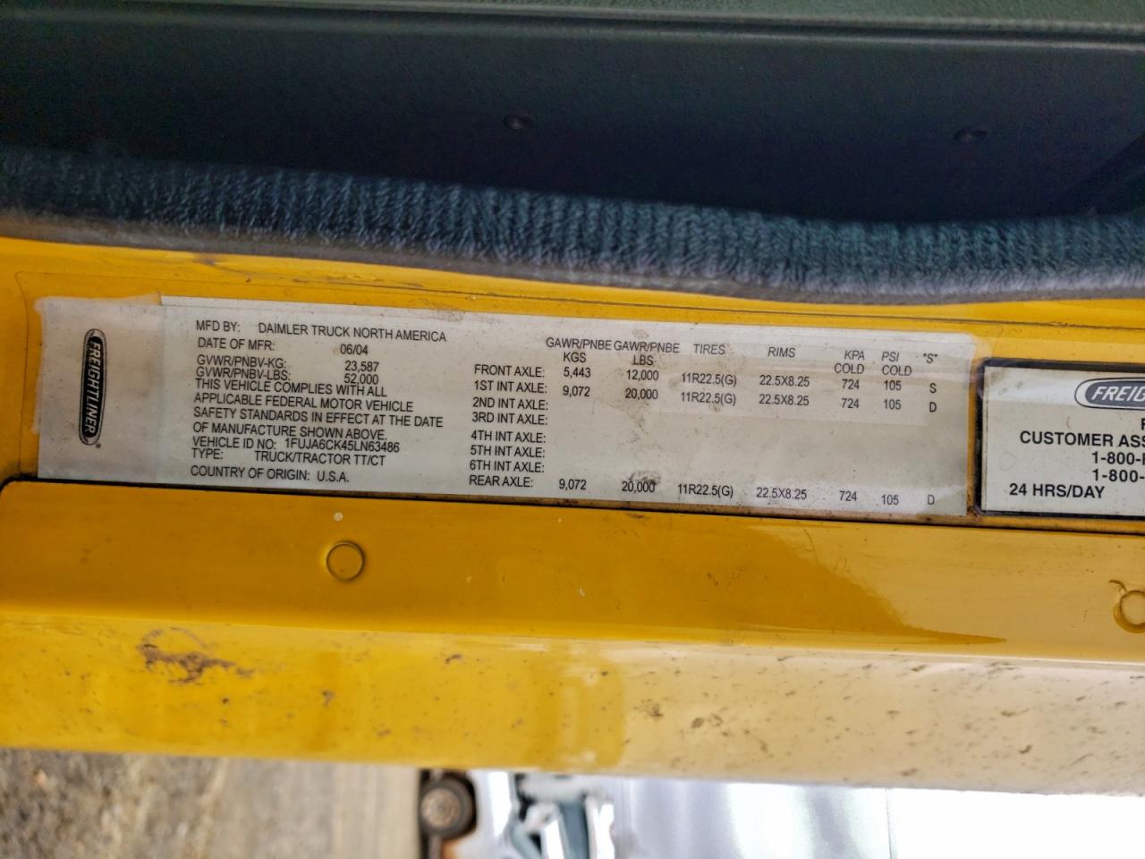 2005 FREIGHTLINER All models VIN 1FUJA6CK45LN63486 photo 10