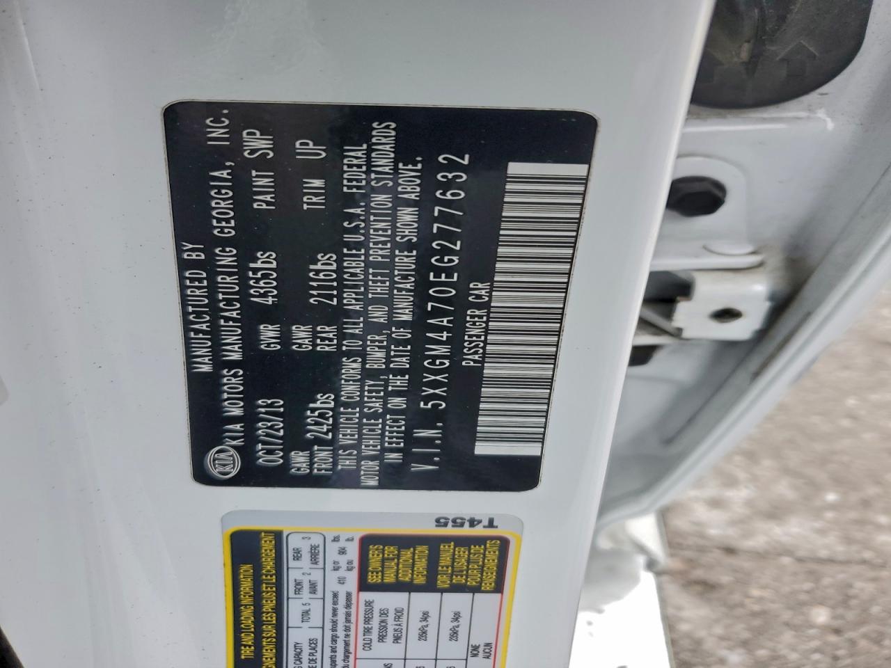 2014 Kia Optima VIN 5XXGM4A70EG277632 photo 12