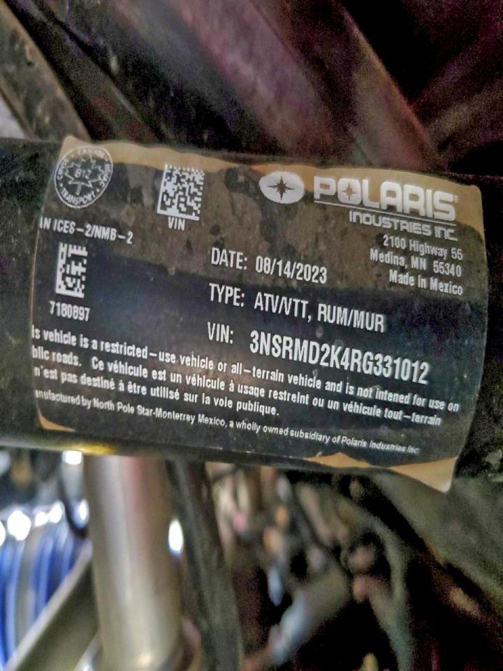 2024 Polaris Rzr pro r VIN 3NSRMD2K4RG331012 photo 10