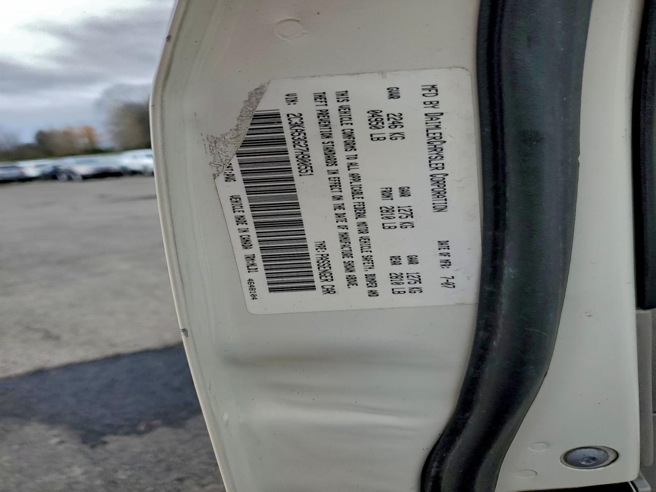 2007 Chrysler 300 VIN 2C3KA53G27H900551 photo 12