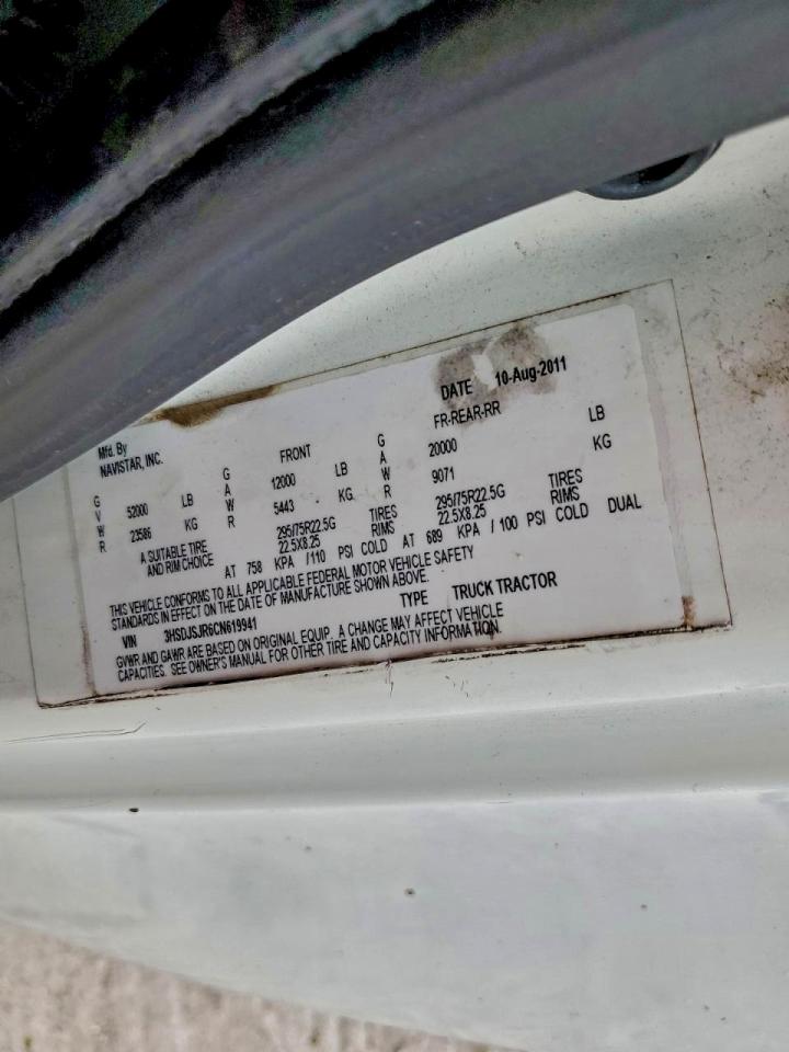 2012 International All models VIN 3HSDJSJR6CN619941 photo 10
