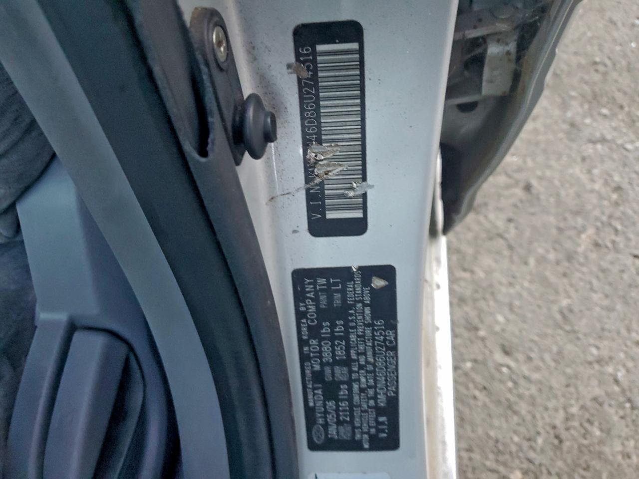 2006 Hyundai Elantra VIN KMHDN46D86U274516 photo 12