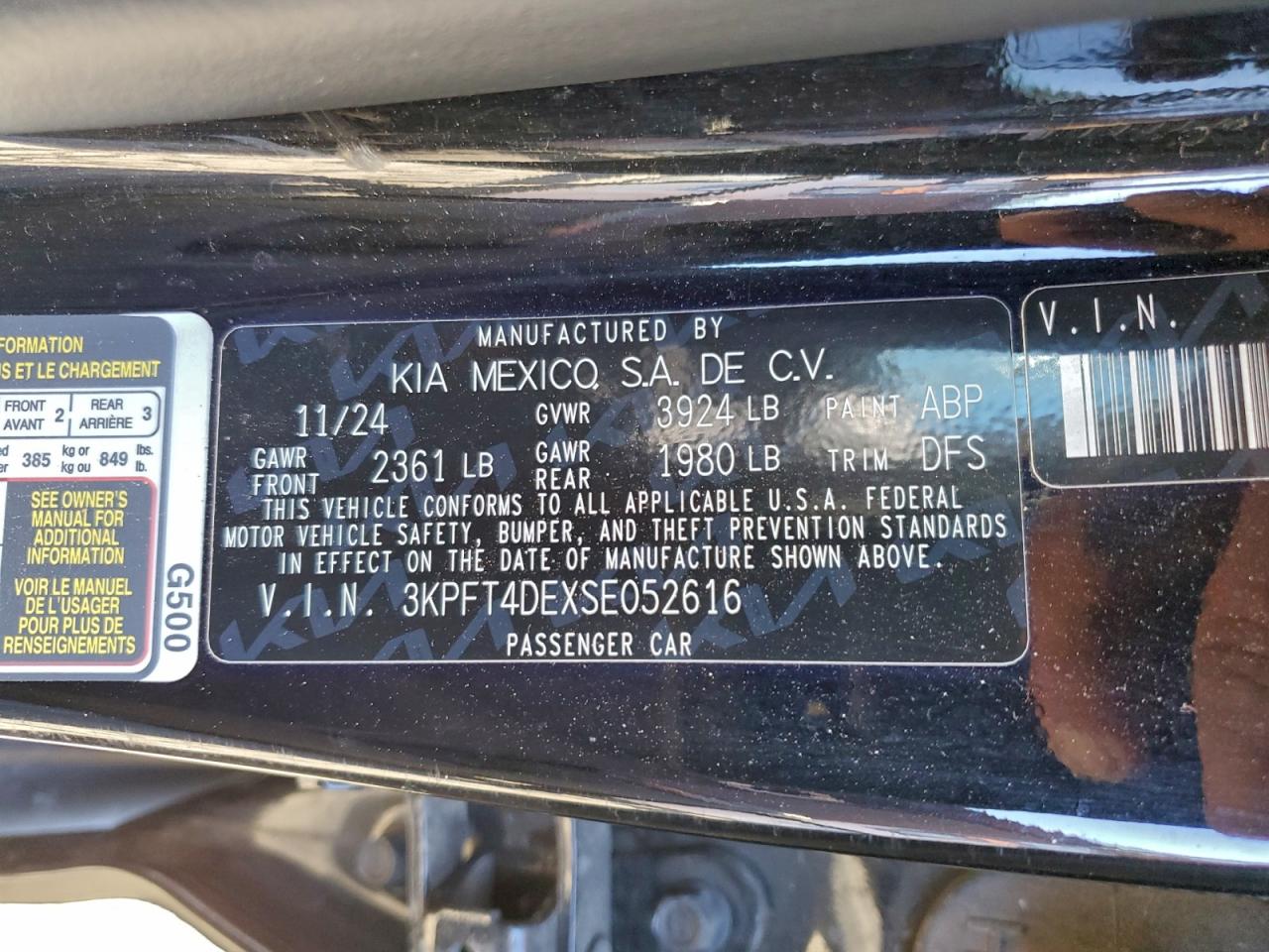 2025 Kia K4 lx VIN 3KPFT4DEXSE052616 photo 12