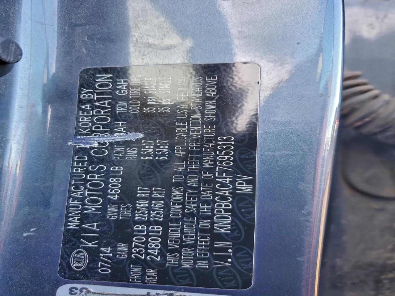 2015 Kia Sportage VIN KNDPBCAC4F7695313 photo 12