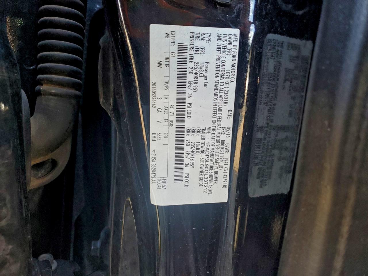 2016 Ford Focus VIN 1FADP3L90GL337212 photo 12