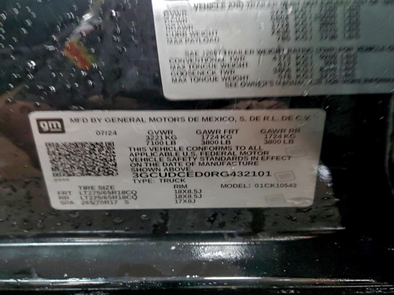 2024 Chevrolet All models VIN 3GCUDCED0RG432101 photo 12