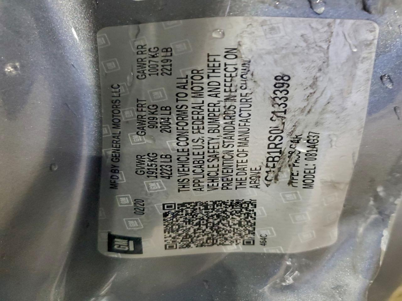 2020 Chevrolet Camaro VIN 1G1FB1RS0L0133398 photo 12