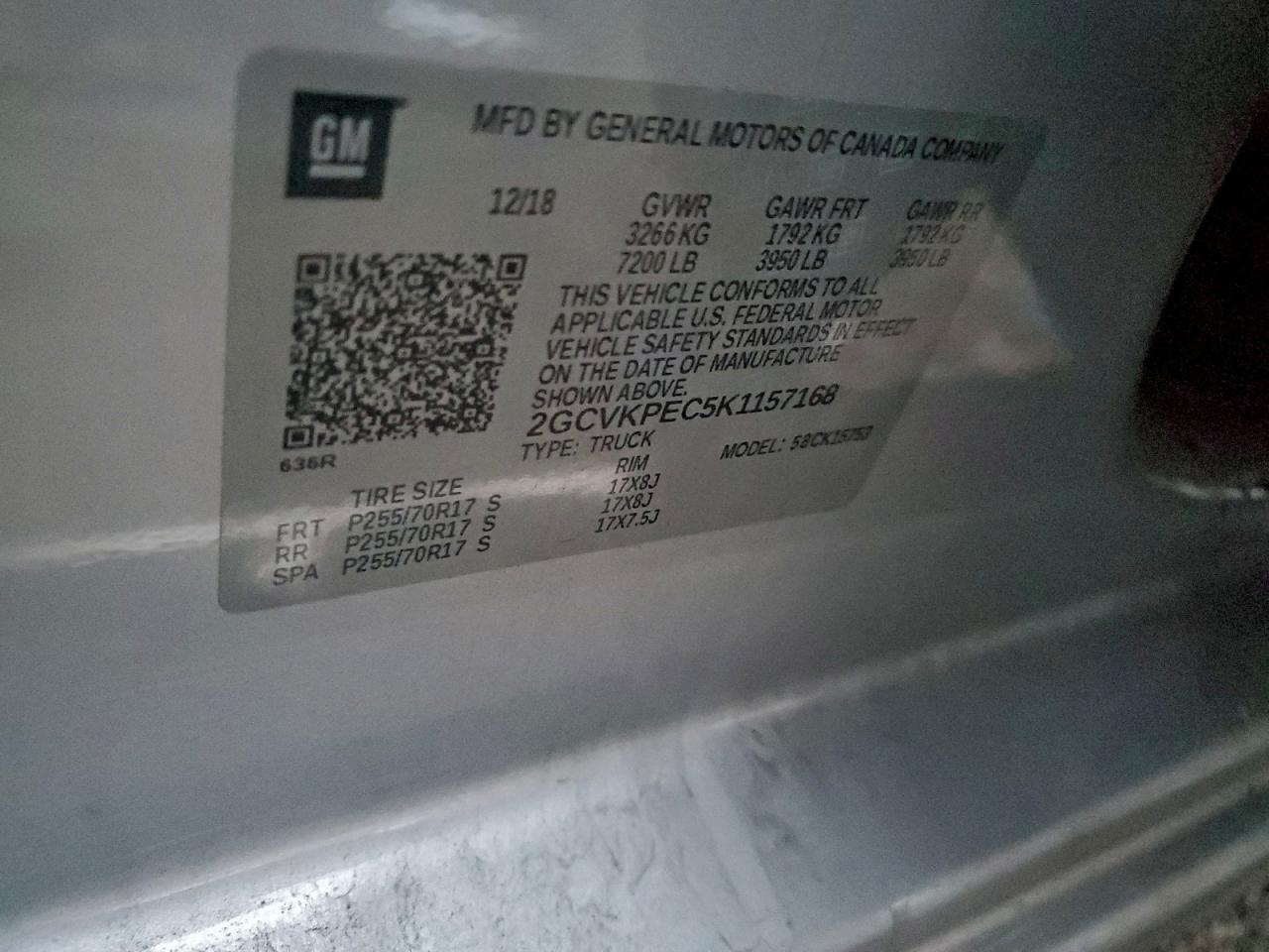 2019 Chevrolet All models VIN 2GCVKPEC5K1157168 photo 12