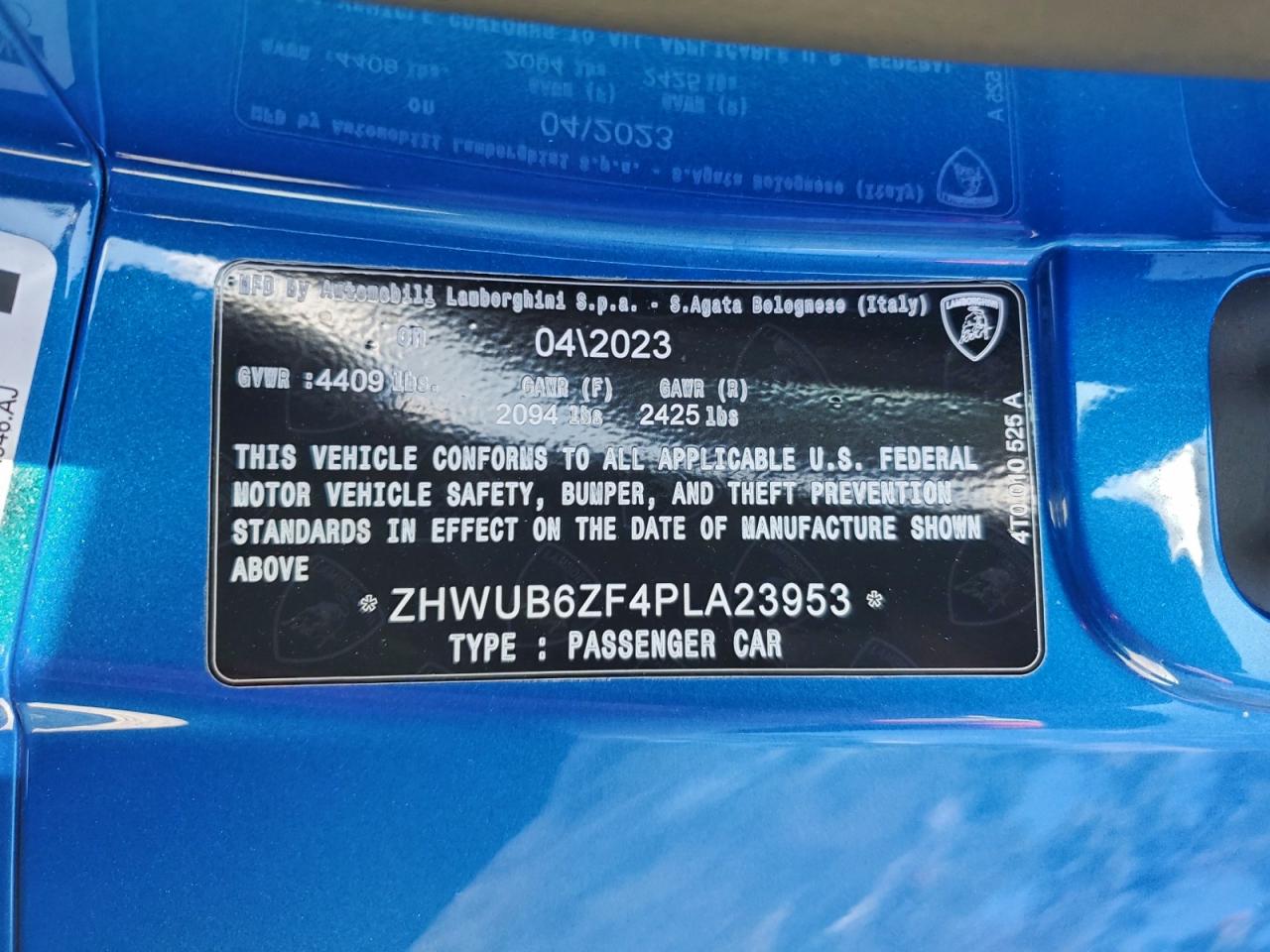 2023 Lamborghini All other VIN ZHWUB6ZF4PLA23953 photo 12