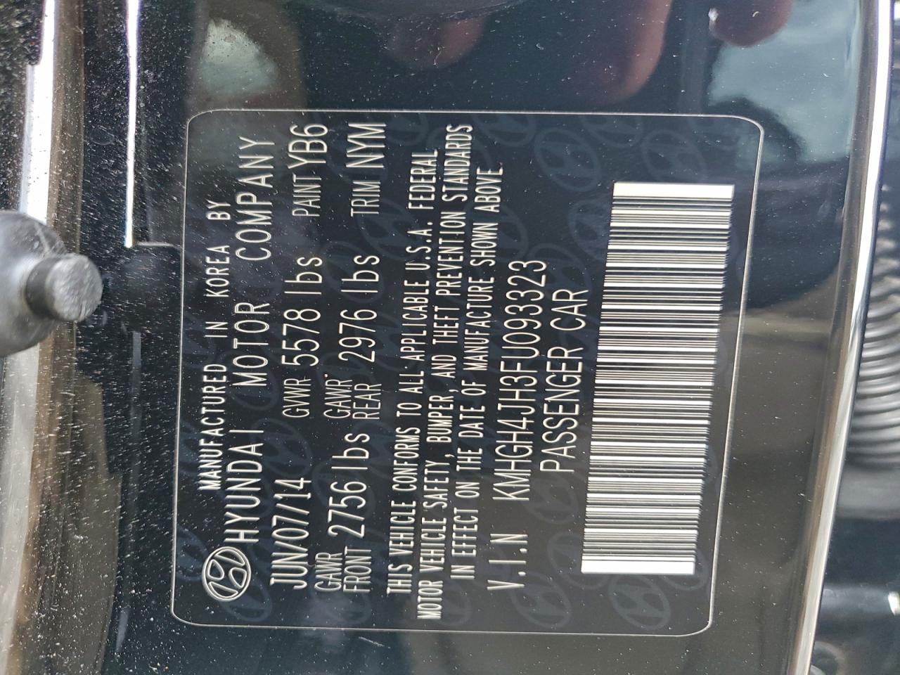 2015 Hyundai Equus VIN KMHGH4JH3FU093323 photo 12