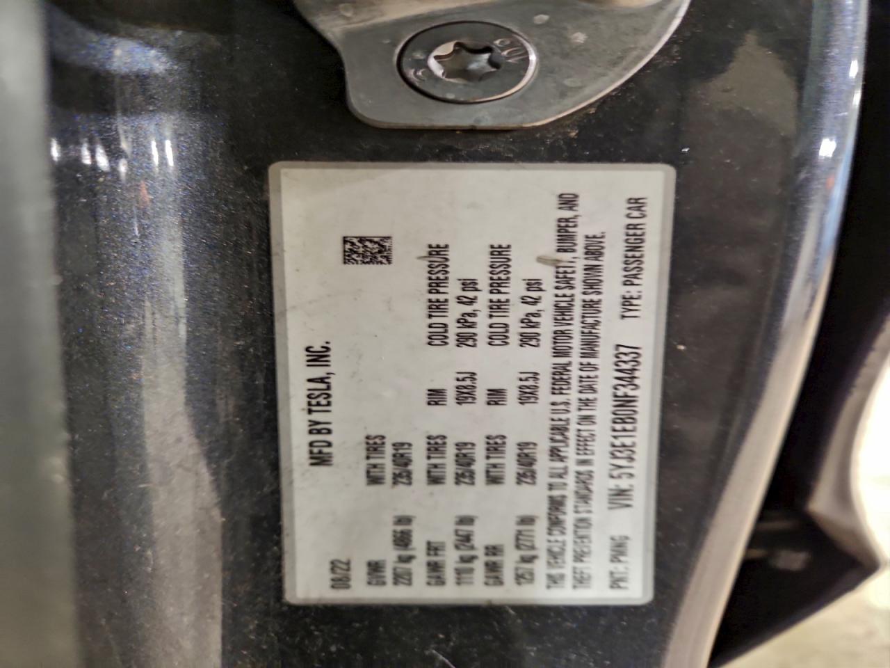 2022 Tesla Model 3 VIN 5YJ3E1EB0NF344337 photo 12