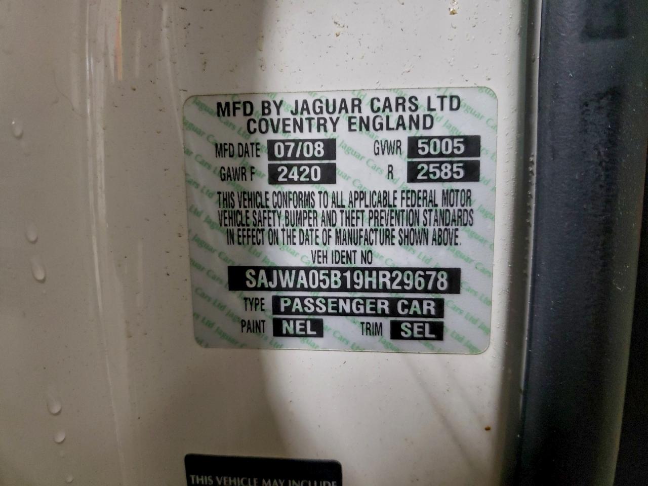 2009 Jaguar Xf VIN SAJWA05B19HR29678 photo 12