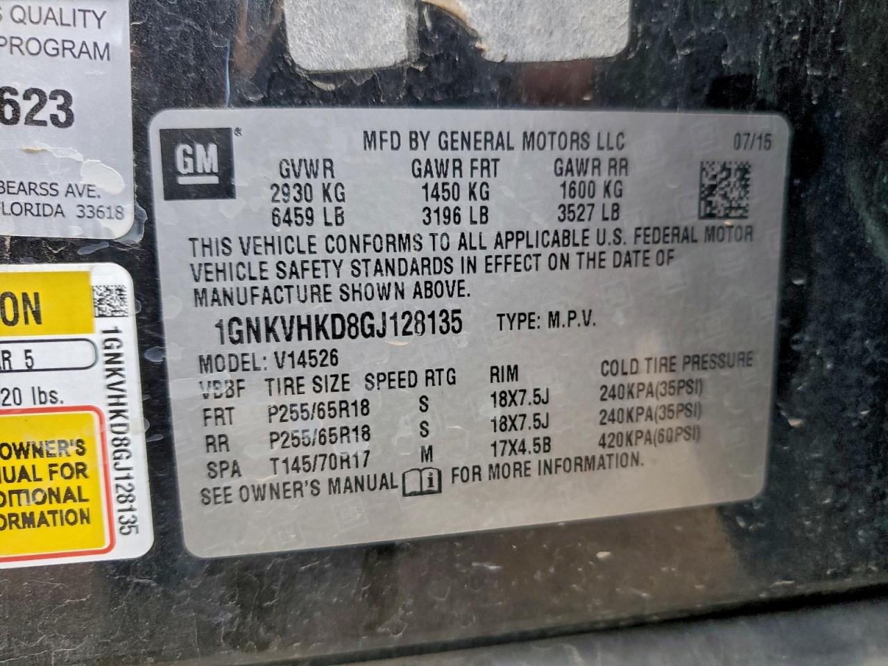 2016 CHEV Traverse VIN 1GNKVHKD8GJ128135 photo 12