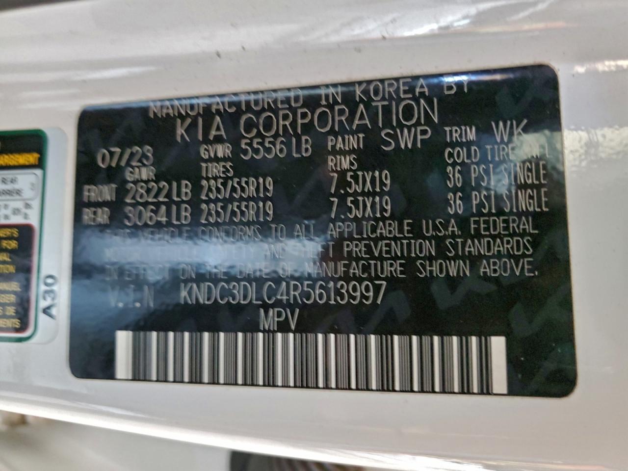 2024 KIA Ev6 light VIN KNDC3DLC4R5613997 photo 12