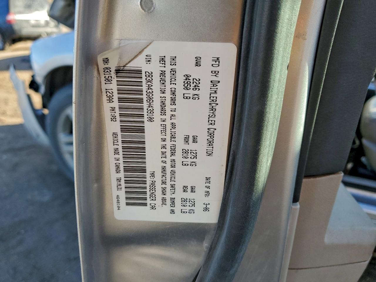 2006 Dodge Charger VIN 2B3KA43G06H439100 photo 12